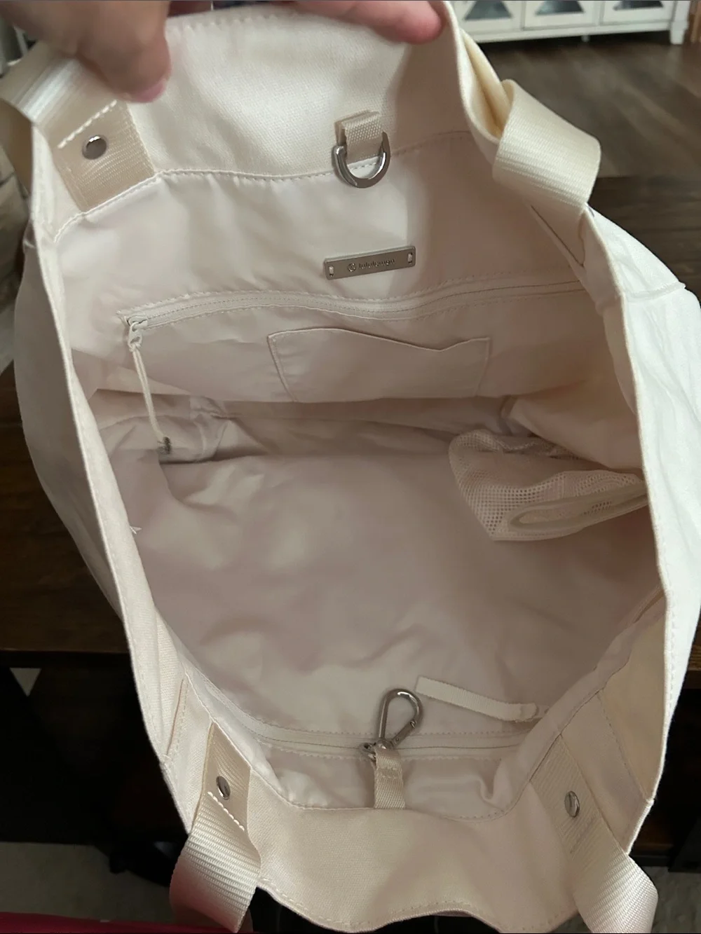 lululemon athletica Cream Canvas Tote